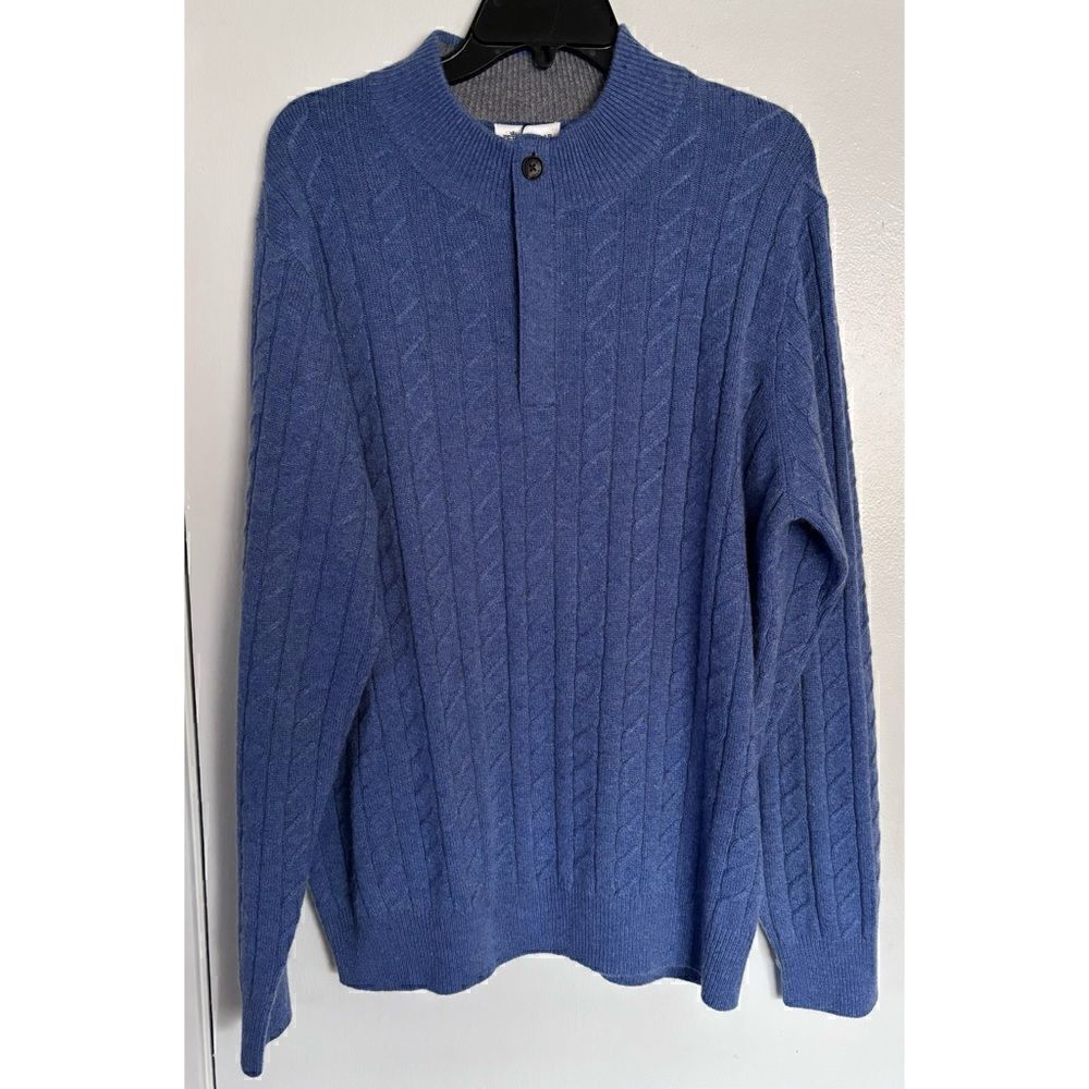 Peter Millar Baby Wool / Cashmere Cable Quarter-Zip Sweater Size XL NWT - Picture 6 of 12